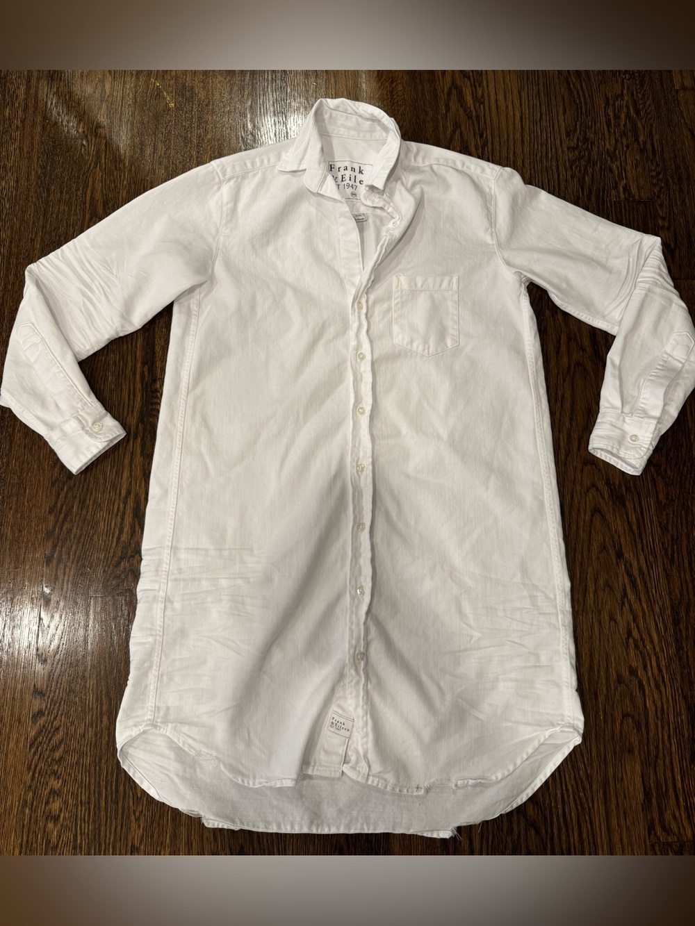 Frank & Eileen Mary Shirtdress Famous Denim Classic In White Size XXS $244
